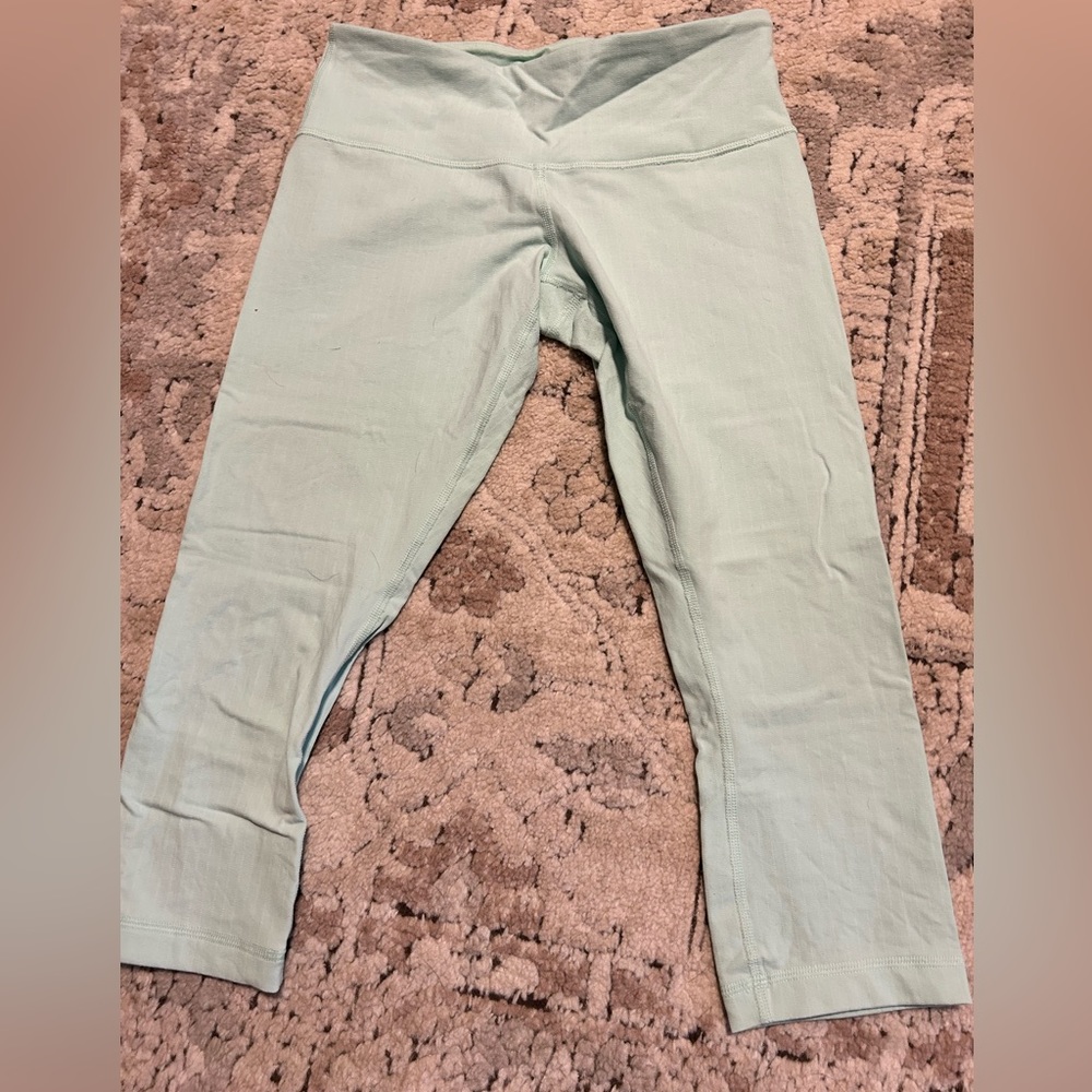 Lululemon Mint Crop pinstripe leggings